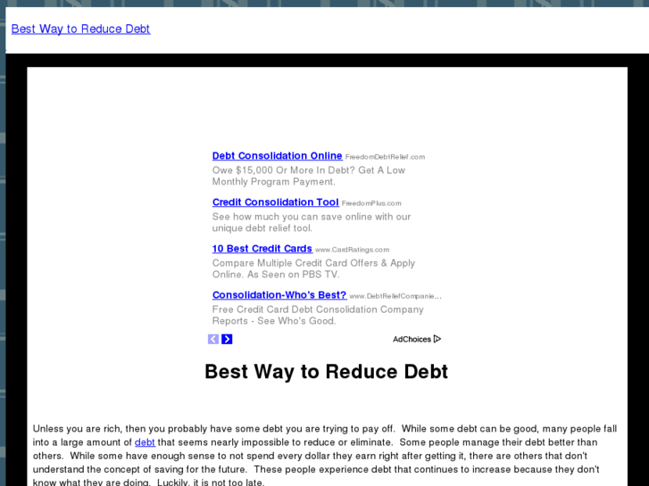 www.bestwaytoreducedebt.com