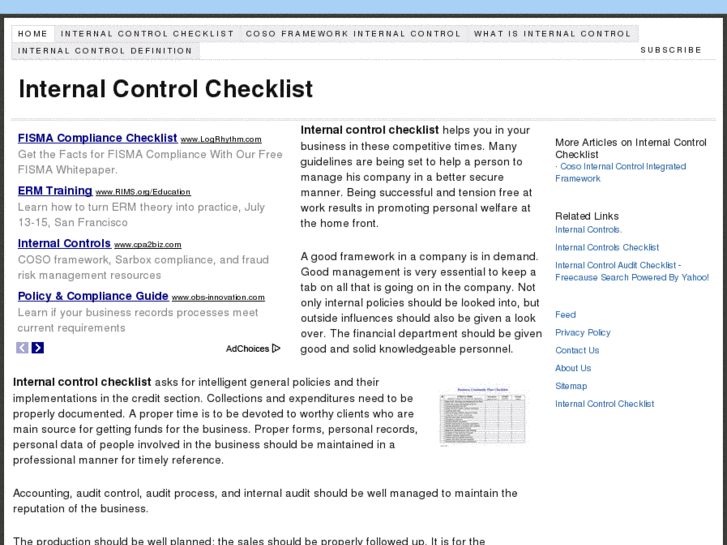 www.internalcontrolchecklist.info