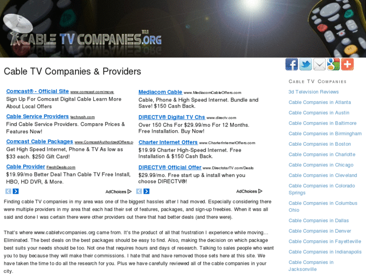 www.cabletvcompanies.org