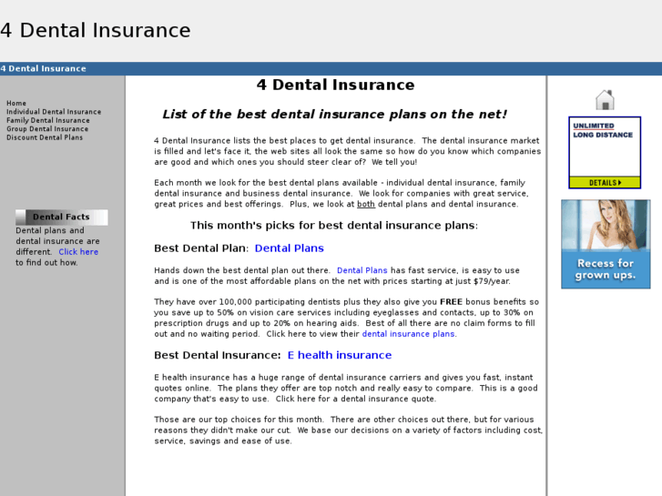 www.4dentalinsurance.com