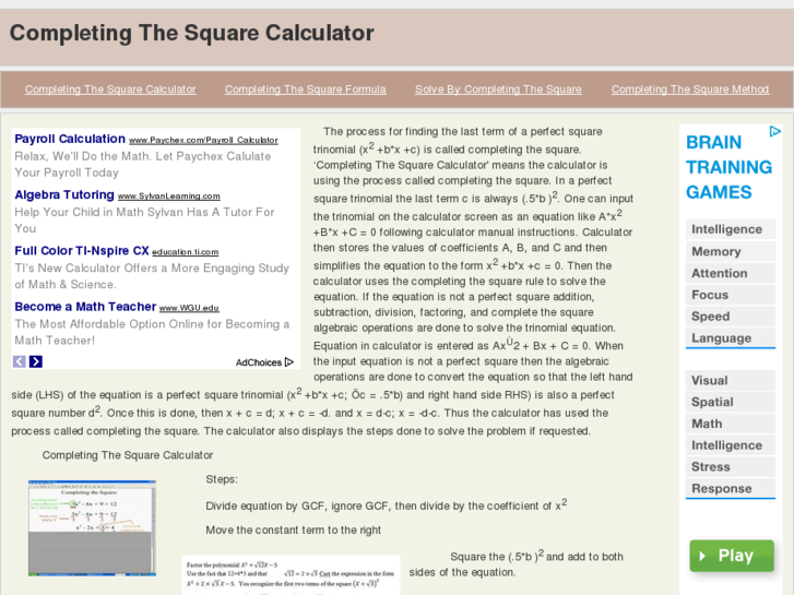 www.completingthesquarecalculator.com