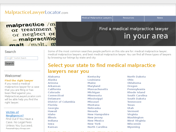 www.malpracticelawyerlocator.com