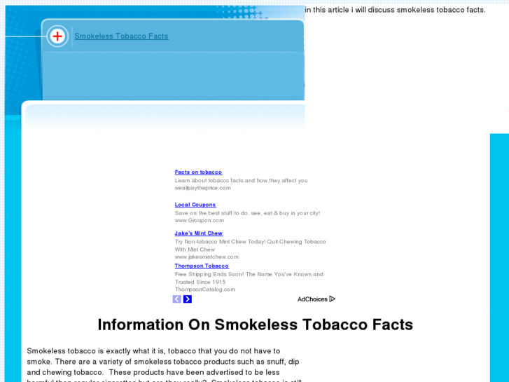 www.smokelesstobaccofacts.com