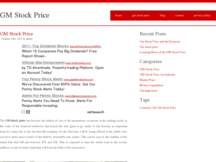 www.gmstockprice.net