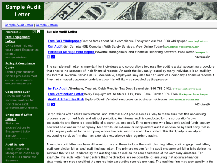 www.sampleauditletter.com