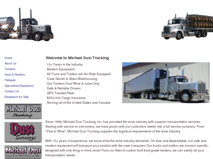 www.michaeldusitrucking.com