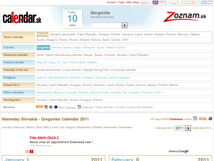 www.calendar.sk