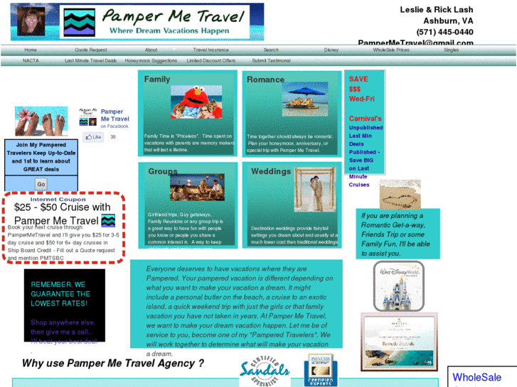 www.pampermetravelagency.com