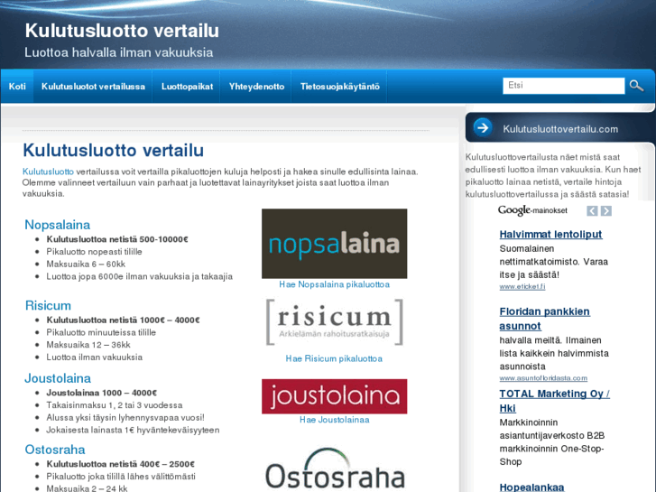 www.kulutusluottovertailu.com