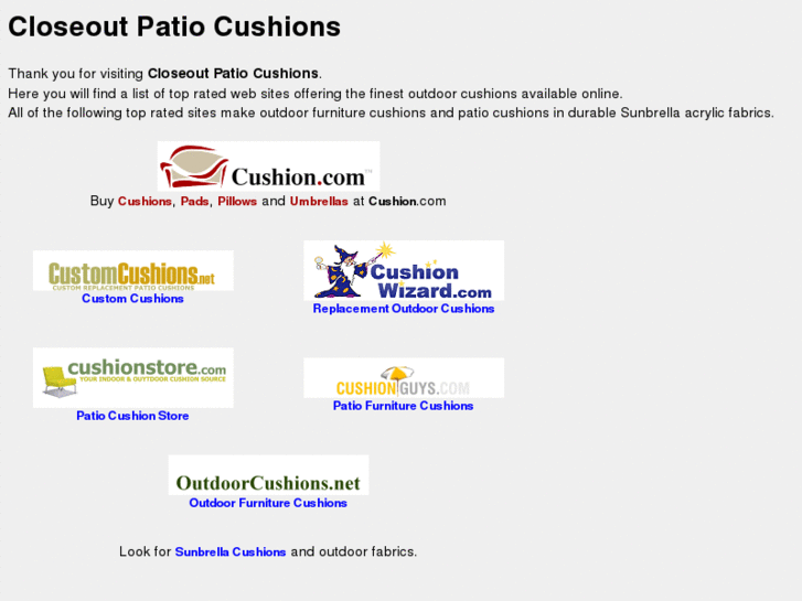 www.closeoutpatiocushions.com