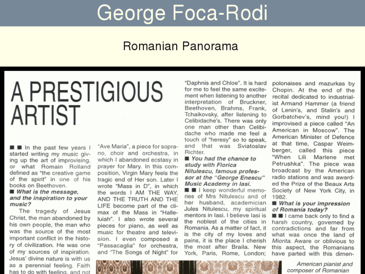 www.georgefocarodiromanianpanorama.com