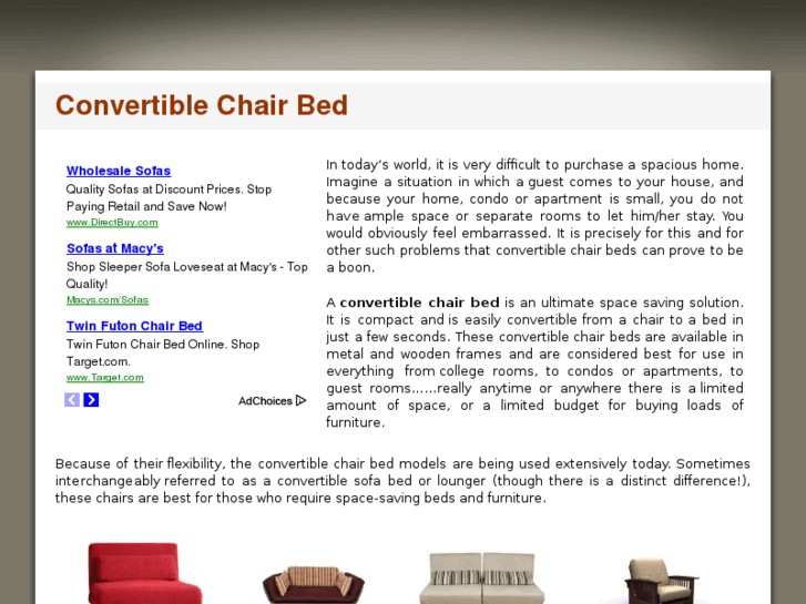 www.convertiblechairbed.com