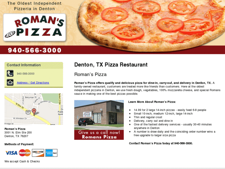 www.romanspizzadenton.com