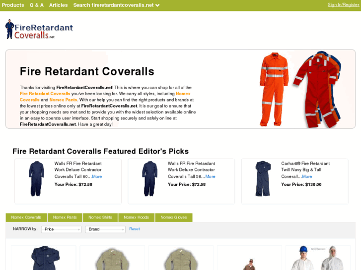 www.fireretardantcoveralls.net