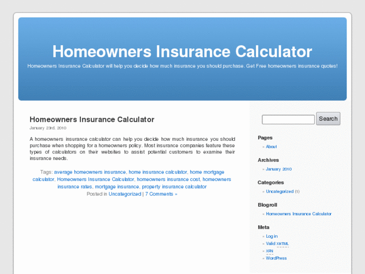 www.homeownersinsurancecalculator.net