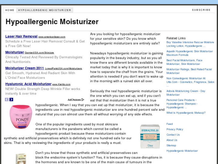www.hypoallergenicmoisturizer.org