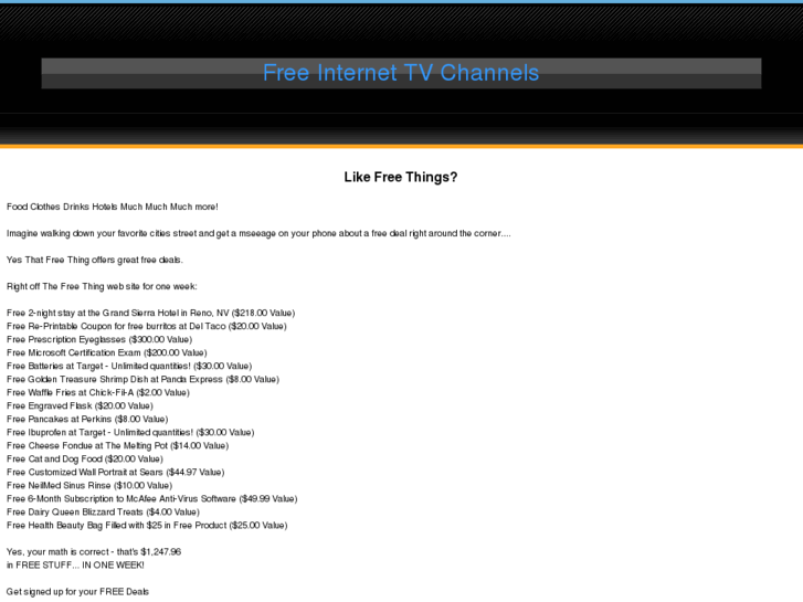 www.freeinternettvchannels.org