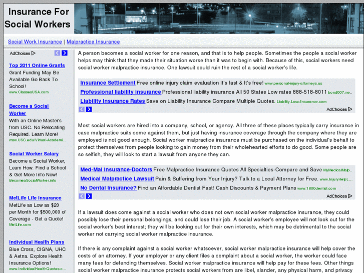 www.socialworkmalpracticeinsurance.com