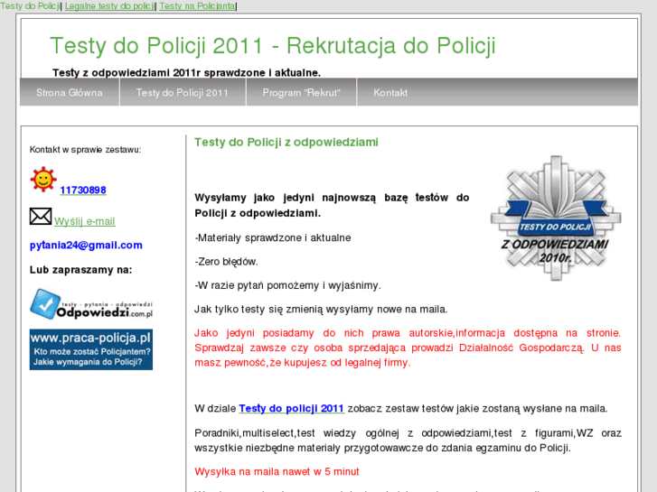 www.testydopolicji2010.pl