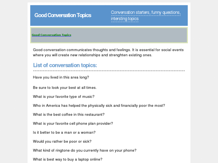www.goodconversationtopics.com