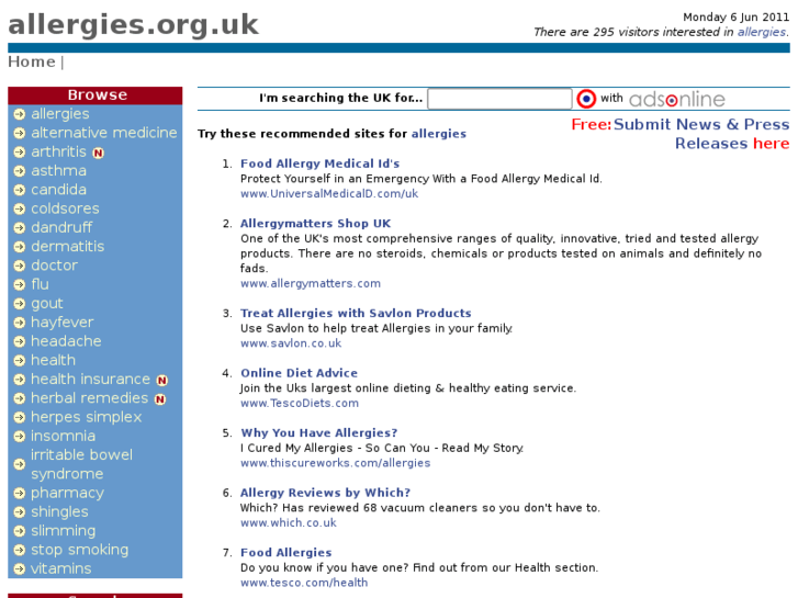 www.allergies.org.uk
