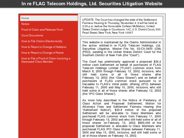 www.flagtelecomsecuritiessettlement.com