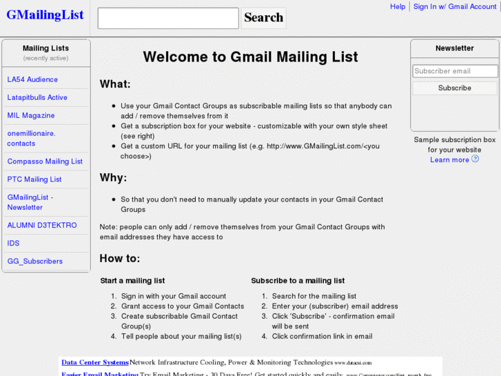 www.gmailinglist.com