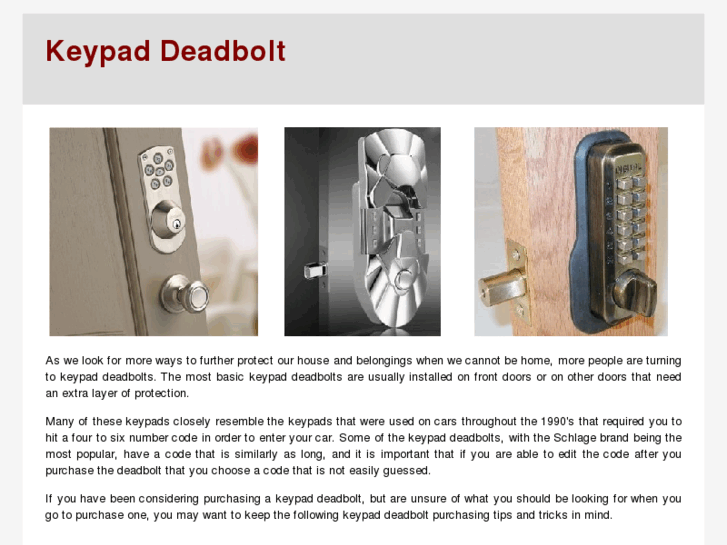 www.keypaddeadbolt.com