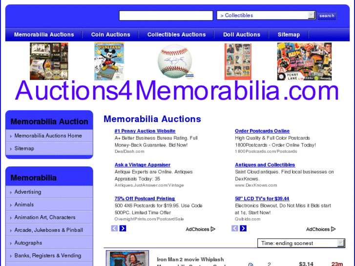 www.auctions4memorabilia.com