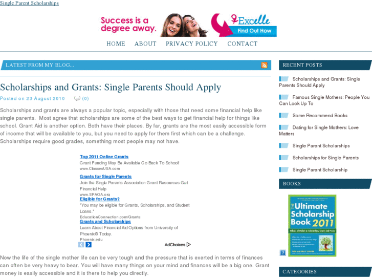 www.singleparentscholarships.org