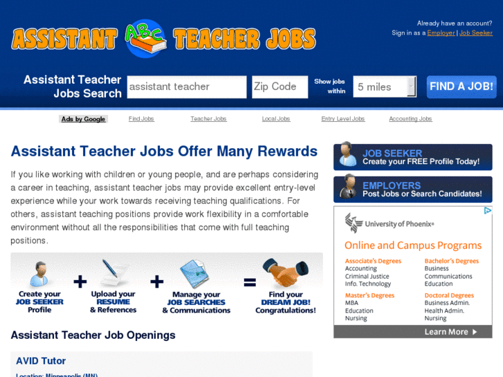 www.assistantteacherjobs.net