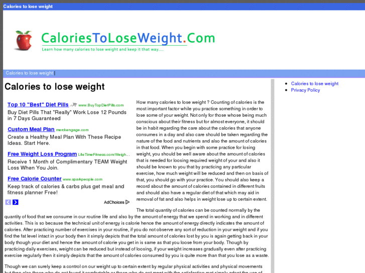 www.caloriestoloseweight.com