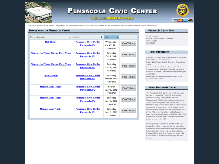 www.pensacolacenter.com