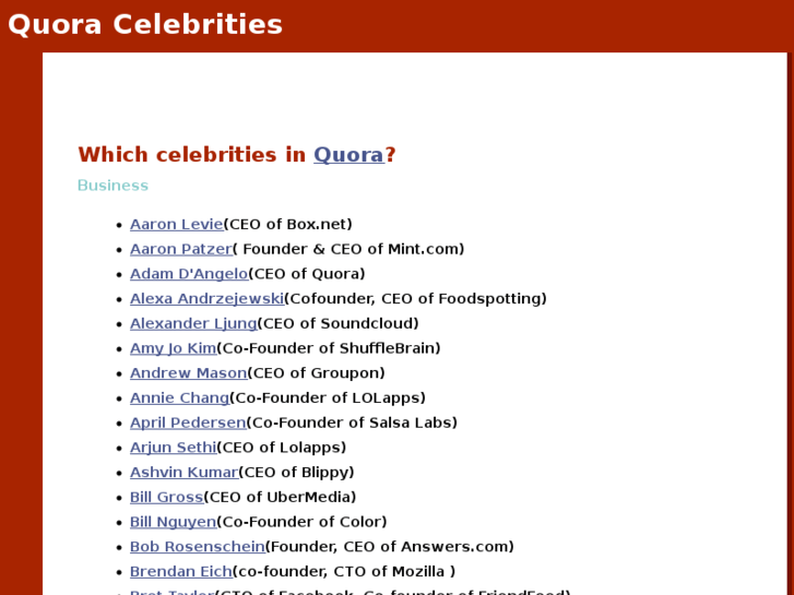 www.quoracelebrities.com