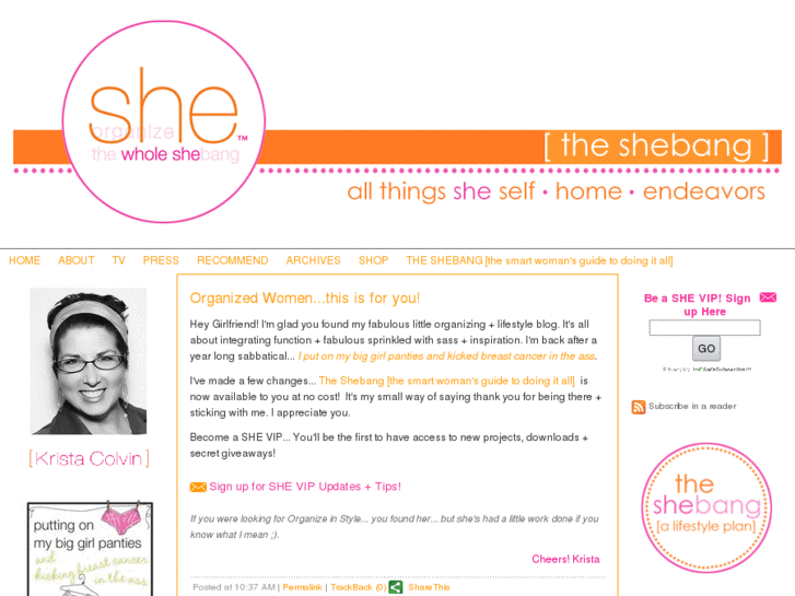 www.organizethewholeshebang.com