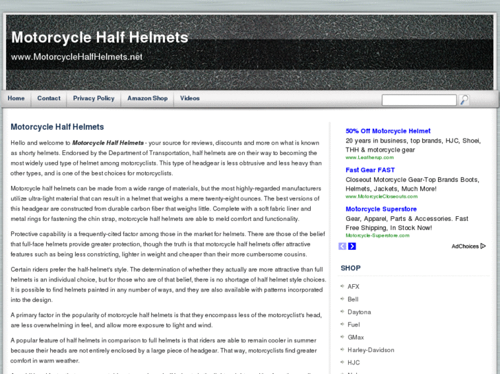 www.motorcyclehalfhelmets.net