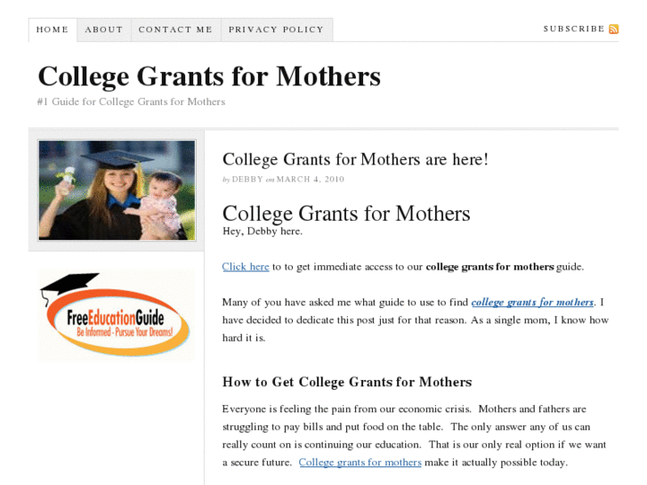 www.collegegrantsformothers.com