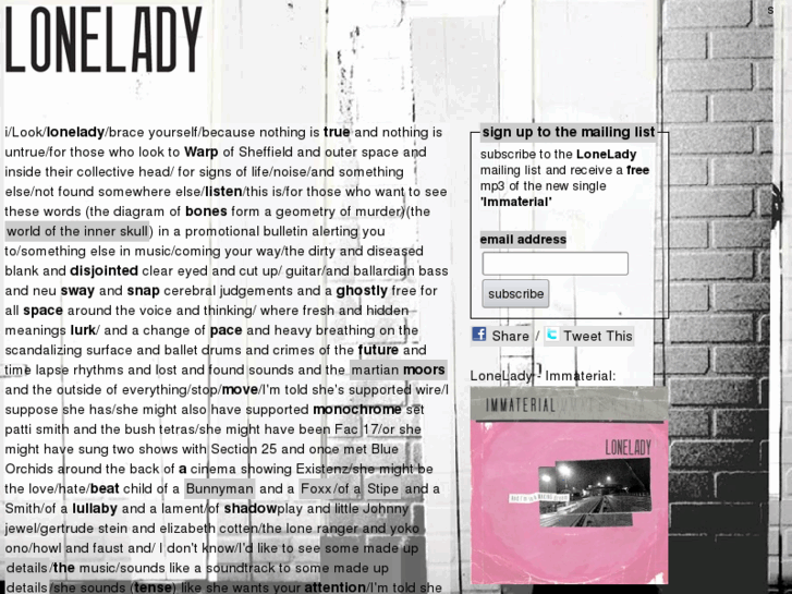 www.lonelady.co.uk