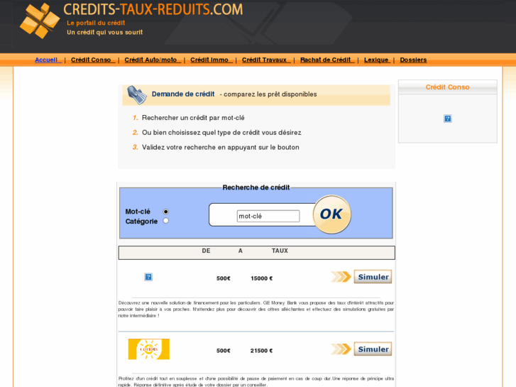 www.credits-taux-reduits.com