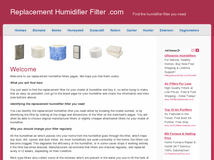 www.replacement-humidifier-filter.com