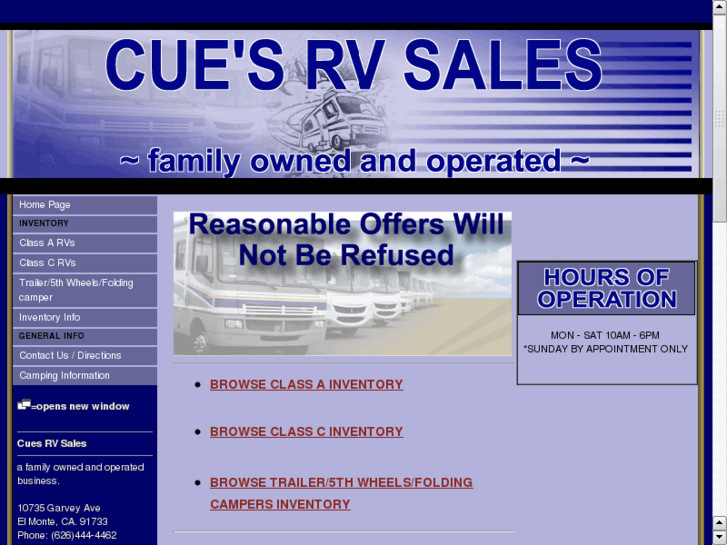 www.cuesrvsales.com