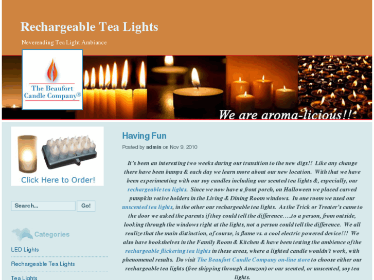 www.ourrechargeabletealights.com