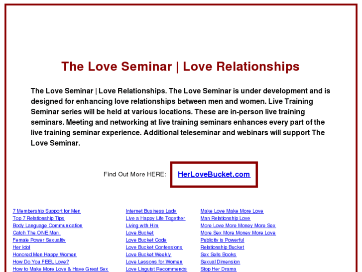 www.theloveseminar.com