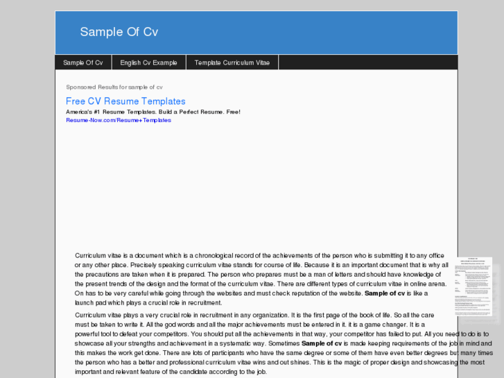 www.sampleofcv.com