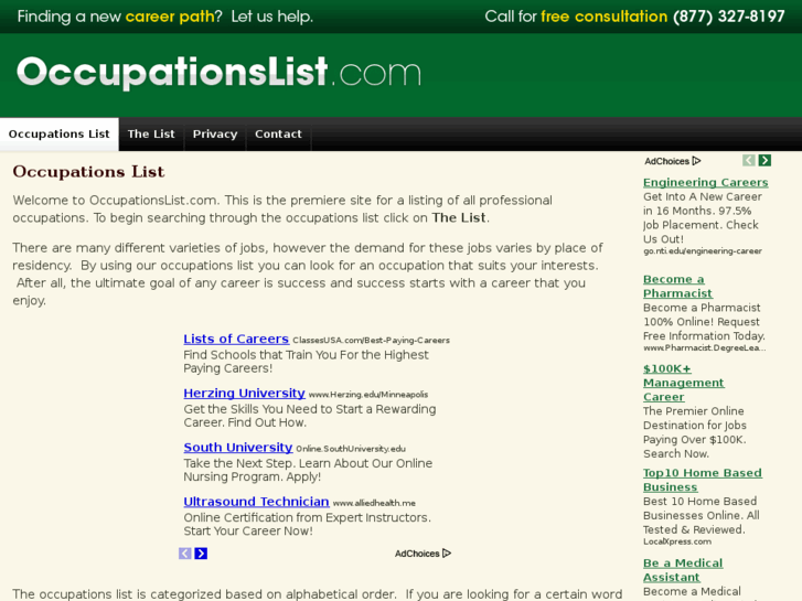 www.occupationslist.com