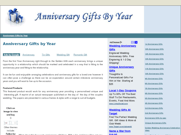 www.anniversarygiftsbyyear.net