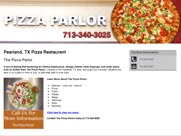 www.pizzaparlorofpearland.com