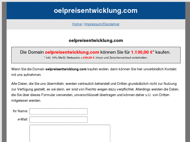 www.oelpreisentwicklung.com