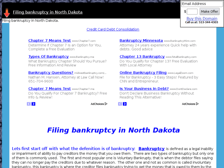 www.filingbankruptcyinnorthdakota.com