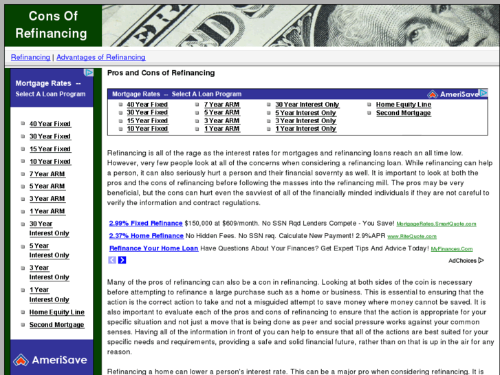 www.prosandconsofrefinancing.com